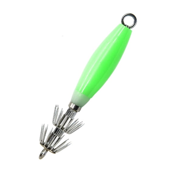 Jesscasday Luminous Squid Hook Jig Baits Fluorescents Squid Baits with Multineedles Fishing Baits Luminous Squid Jig Glows in Night