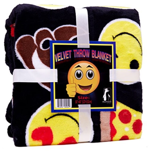 koltose by mash velvet emoji fleece plush throw blanket ...
