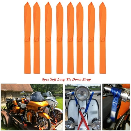 

Toma Pack of 8 Motorcycle 49N Tie Down Straps Hook Heavy Duty Securing Towing Ropes Accessory Trailers Scooter Snowmobile 32cm