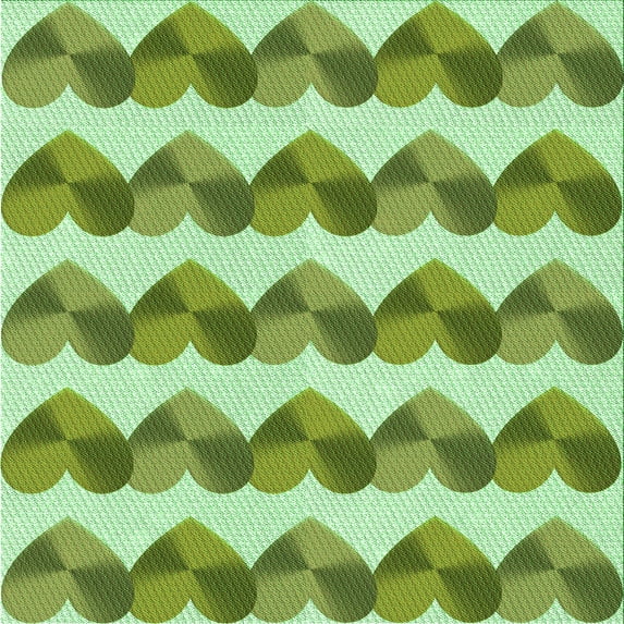 Ahgly Company Machine Washable Indoor Square Transitional Pastel Green Area Rugs, 5' Square