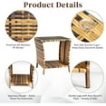 thumbnail image 5 of BOBOKY Outdoor Wicker Side Table Patio Side Tables for Outside, Tempered Glass Top Wicker Table with Storage End Table for Balcony Porch Deck, 17.8"D x 20"W x 17.8"H,Natural, 5 of 8