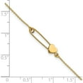 thumbnail image 3 of 14K Yellow Gold Safety Pin With Heart Bracelet Made In Italy fb1869-7, 3 of 5