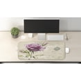 thumbnail image 2 of Rose Computer Mouse Pad, Vintage Postcard Design Delicate Flower Blossom Hand Drawing Print, Rectangle Non-Slip Rubber Mousepad Large, 31" x 12" Gaming Size, Tan Pale Pink Green, by Ambesonne, 2 of 2