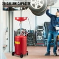 thumbnail image 3 of VEVOR Waste Oil Drain Tank 20 Gallon Portable Oil Drain Air Operated Drainer Oil Change, Oil Drain Container, Fluid Fuel Transfer Drainage Adjustable Funnel Height, with Wheel for Easy Oil Removal, 3 of 9