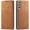 Brown, variant on QLTYPRI Case for Samsung Galaxy S24 Ultra, Premium PU Leather Cover TPU Bumper with Card Holder Kickstand Hidden Magnetic Adsorption Shockproof Flip Wallet Case for Samsung Galaxy S24 Ultra-Rose Gold