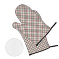 thumbnail image 3 of YFYANG Mitaines de Four et Supports de Pot Ensembles 4 Pcs, Antidérapant Résistant à la Chaleur Geometric Checkered Stripes Kitchen Tapis de Pot pour Cuisson et Pâtisserie, 3 of 8
