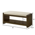 thumbnail image 7 of Updated 40" Accent Bench with Lower Shelf Shoe Rack, Padded Seating Bench for Living Room, Modern Compact Bed End Bench with Storage for Bedroom Seating, Removable Cushion, 40"W-Ivory, 7 of 7