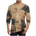 thumbnail image 2 of Tawop T Shirts for Men Crew Neck Long Sleeve Pullover Graphic Workout Casual Khaki M, 2 of 5