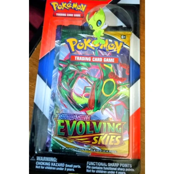 Pokemon Trading Card Game 2 Booster Packs   Celebi Pin (Evolving Skies and Chilling Reign)