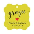 thumbnail image 1 of Darling Souvenir GRAZIE Thank You Wedding Favors Gift Paper Tag Custom Party Hang Tags-Yellow-50 Tags, 1 of 1