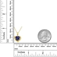 thumbnail image 2 of Gem Stone King 18K Yellow Gold Plated Silver Blue Iolite and White Moissanite Heart Shape Pendant Necklace for Women (1.27 Cttw, Heart 8MM, Gemstone Birthstone, with 18 inch Chain), 2 of 5