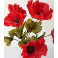 thumbnail image 1 of Red Poppy Bush Artificial Flowers, 1 of 1