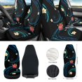 thumbnail image 2 of Jeiento Flower Front Car Seat Covers Full Set Steering Wheel Cover Seat Belt Covers Armrest Mat Trash Bag Air Vent Bag Rear View Mirror Cover Coasters Key Ring, 12 PCS Auto Accessory Decoration, 2 of 9