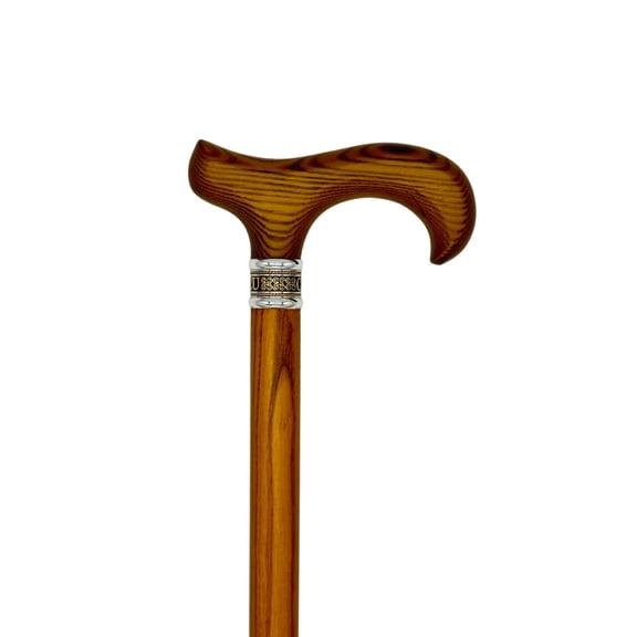 Classy Walking Canes Derby Handle Cane on Natural Wood Shaft with Gentlemen Collar