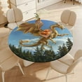 thumbnail image 5 of Golden Dragon in Flight Round Table Cover Kitchen Printed Waterproof Tablecloth Elastic Edged Tablecloth Fits Party Wedding Indoor Outdoor Tables, 5 of 8