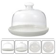 thumbnail image 3 of 1 Set Durable Ceramic Picture With Glass Lid for Dessert Cake Food Displaying, 3 of 3