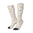 thumbnail image 2 of Daiia Sports Socks Flower Color Rabbit Printed Novelty Crew Socks for Men Women Knee High Socks Cotton Socks Soft & Breathable Support Unisex Socks, 2 of 9