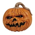 thumbnail image 2 of Seasons 8 in Light-Up Creepy Plastic Pumpkin with Sound - Orange, 2 of 3