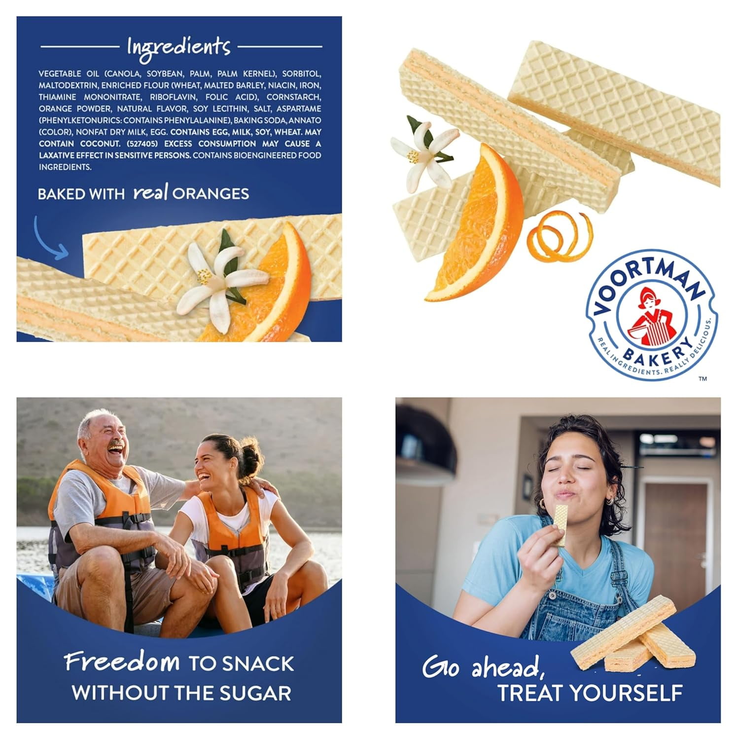 Zero Sugar Wafers - 4x Orange Creme Flavored Wafers (Pack Of 4 x 255g) Especially Since They're Sugar Free and Don't Contain any Artificial Colors or Flavors