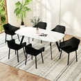 thumbnail image 4 of Gymax 4 PCS Modern Plastic Dining Chairs Kitchen Armchairs w/ Breathable Mesh Backrest, 4 of 10