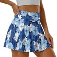 thumbnail image 5 of Yuyamidu Blue Hibiscus Tennis Skirts for Women Quick Drying High Waisted Golf Skort with Shorts Casual Activewear with Pockets Size XL, 5 of 7