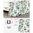 thumbnail image 3 of Green Plant Bed Skirt Queen Size 16" Drop Watercolor Eucalyptus Leaf Farm Ruffled Wrap Around Bed Skirts Adjustable Elastic Bedskirt Dust Ruffle for Queen Size Bed, 3 of 7