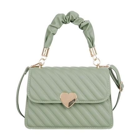 Crossbody Bags for Women  Shoulder Bag for Women  Women s Top Handle Button Flap PU Leather Square Handbags Crossbody Bags  Lightweight & Waterproof  Green