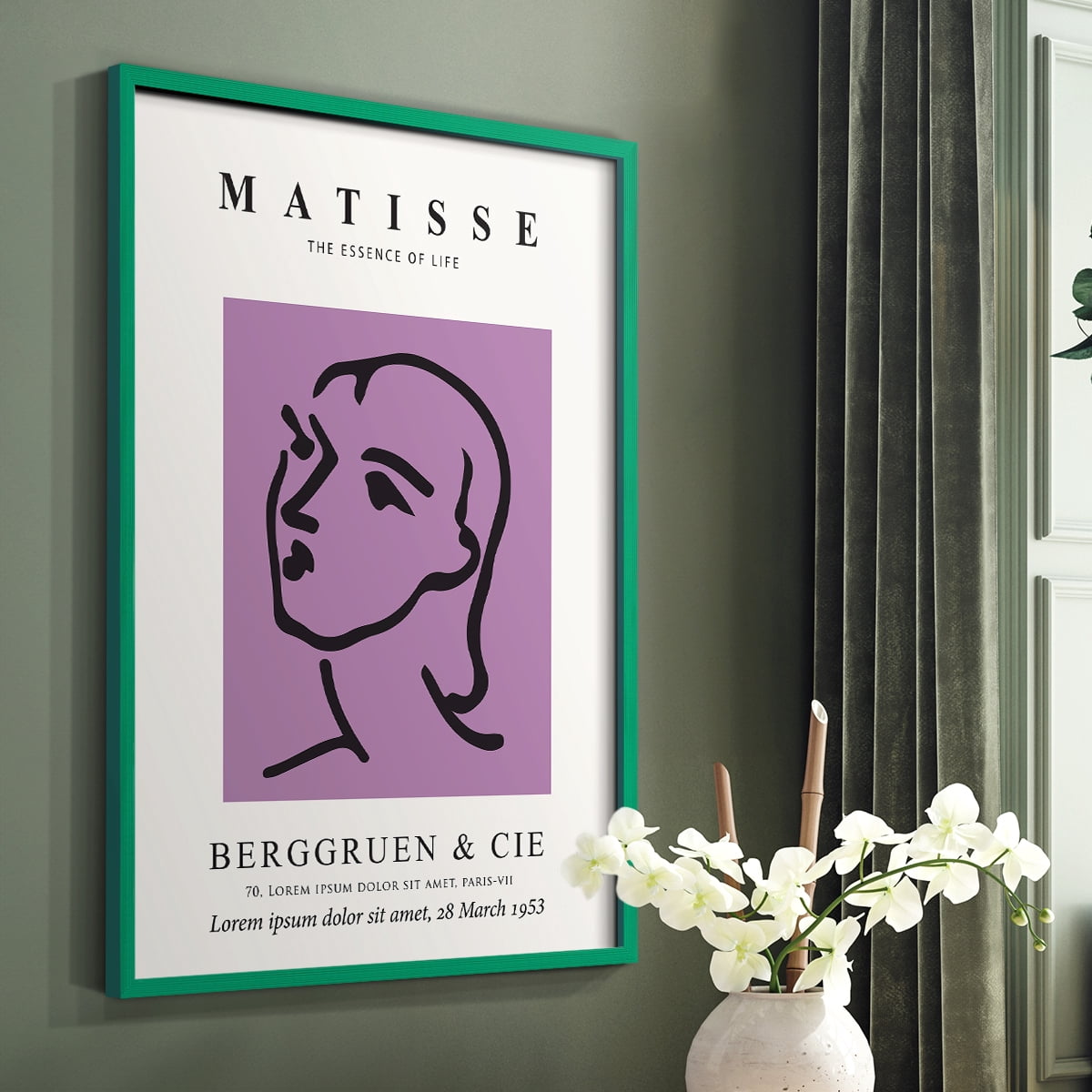 Matisse CVIII Framed Print in Green Solid Wood 8 x 10 Framed Print