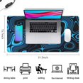 thumbnail image 5 of Blue Lines&nbsp;mousepad Gamingwaterproof,rubber+multispandexwashable Line Theme Gaming Mouse PadDesk Pad for Office Home Game 31.5x15.7inches, 5 of 7