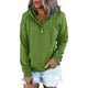 thumbnail image 1 of ICHUANYI Clearance Women Winter Casual Button Drawstring Hooded Pullover Tops(Green, L) ICHUANYI WER2023080916455, 1 of 5