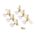 thumbnail image 1 of Juego de clavijas AFD-019CP para guitarra clásica, diseño dorado y blanco, material metálico con botones de plástico beige, incluye 2 piezas (izquierda y derecha) y tornillos., 1 of 6
