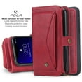 thumbnail image 3 of iPhone 11Pro Max 6.5 inch Wallet Case, Dteck 2 in 1 Leather Zipper Purse Multi-Function Tri-fold Wallet Case Detachable Magnetic Phone Cover with 14 Card Slots Money Pocket For iPhone 11 Pro Max,Red, 3 of 11