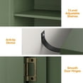 thumbnail image 3 of May in Color Buffet Cabinet with Mirror Butterfly Carved Door, 63" Modern Vintage Sideboard with Adjustable Shelves, for Entryway, Living Room, Kitchen, Green, 3 of 8