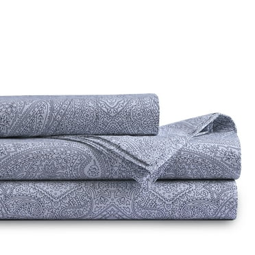 Tribeca Living  Organic Cotton 400 Thread Count Percale Extra Deep Pocket Sheet Set King - Gigi