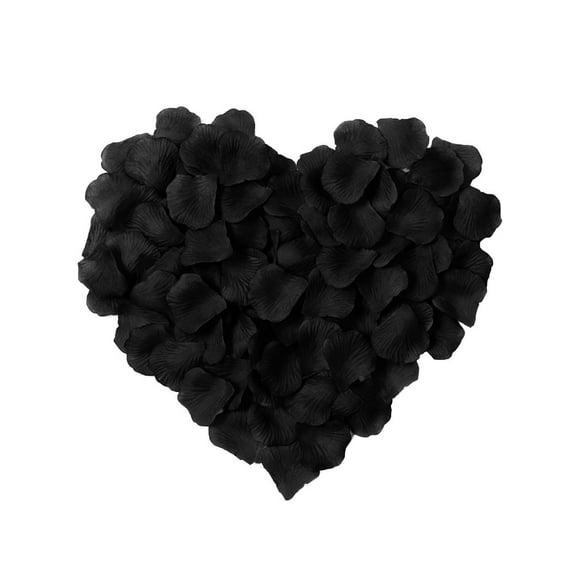 ASHOPZ 1000 Pieces Artificial Fake Rose Valentine Petals Wedding Party Decorations, Black