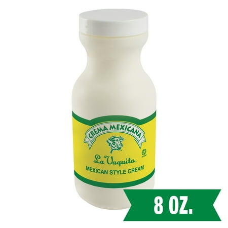 La Vaquita Crema Mexicana, Fresh Dairy Cream, 8 oz Resealable Plastic Bottle