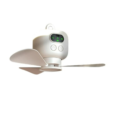Battery Operated Tent Fan USB Ceiling Fan 4 Speed Hangings Fan with Light