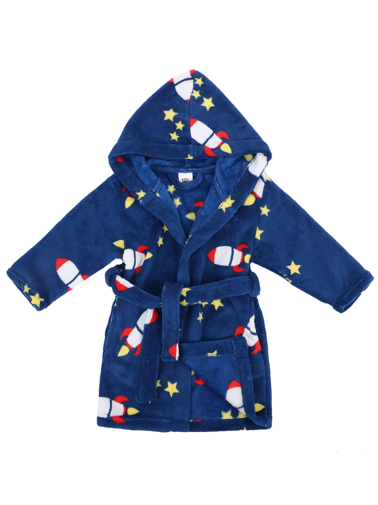 Simplicity Boys Bath Robe Plush Super Soft Fleece Hooded Bathrobes