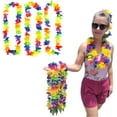 thumbnail image 3 of Colorful  Flower Leis (36") Rainbow Colors Tropical Hawaii Luau Lei Party Favor Decoration for Beach Birthday Graduation Wedding Parties (24 Pack), 3 of 5