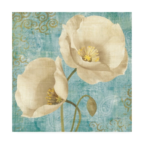 Trademark Fine Art 'Rich Poppies On Paisley' Canvas Art by Albena Hristova