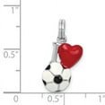 thumbnail image 2 of Beautiful Sterling Silver Rhodium-platedEnamel I Heart Soccer Ball Charm, 2 of 2