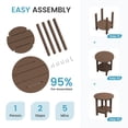 thumbnail image 6 of FUNDAZE 2-Tier Round HDPE Patio Side Table, End Tables For Living Room, Waterproof Indoor & Outdoor Small Table for Poolside, Garden, Brown, 6 of 10