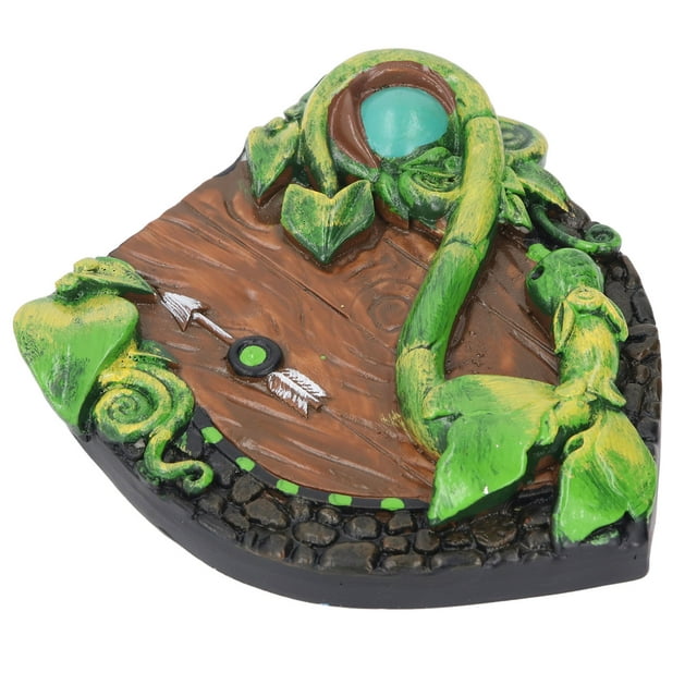 Porte de Fée en Résine, Accessoires de Jardin de Fées, Porte de Jardin de Fées Miniature avec Vis, Déco de Jardin de Fées pour Mur Extérieur en Forme de Souche d'Arbre