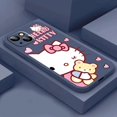 thumbnail image 1 of Cartoon Hello Kitty Cat Phone Case For iPhone 15 14 13 12 11 Pro Max Plus 12 13 Mini X XS Max Black Shell Shockproof Back RJ, 1 of 7