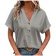 thumbnail image 3 of Tops sin mangas,Camiseta de cuello en V para mujer, informal, de manga corta, de poliéster suave, ideal para el hogar y el uso diario, sopatenor, 3 of 9