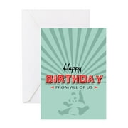 CafePress - Retro Color Modern Design Panda Greeting Cards - Greeting Card, Blank Inside Glossy