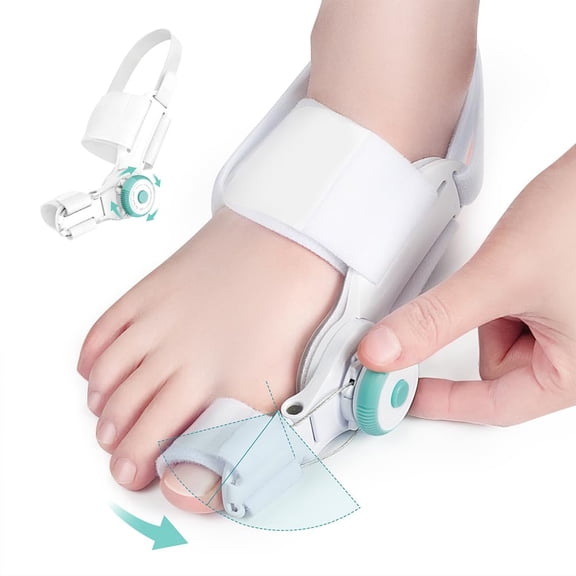 Bunion Corrector for Women Men Big Toe, Adjustable Knob Bunion Splint for Bunion Relief, Orthopedic Toe Straightener with Anti-slip Heel Strap, Suitable for Left and Right Feet