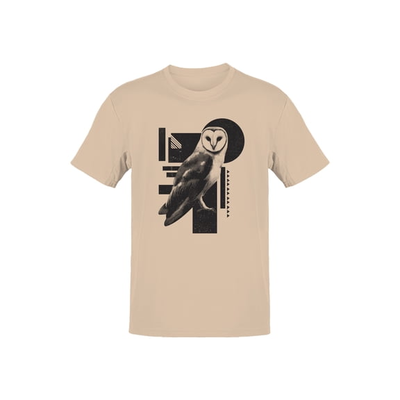 Geometric Night Owl Graphic Men's Natural T-Shirt