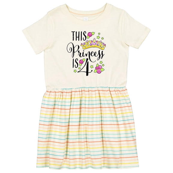 Inktastic This Princess is Four 4th Birthday Girls Toddler Dress