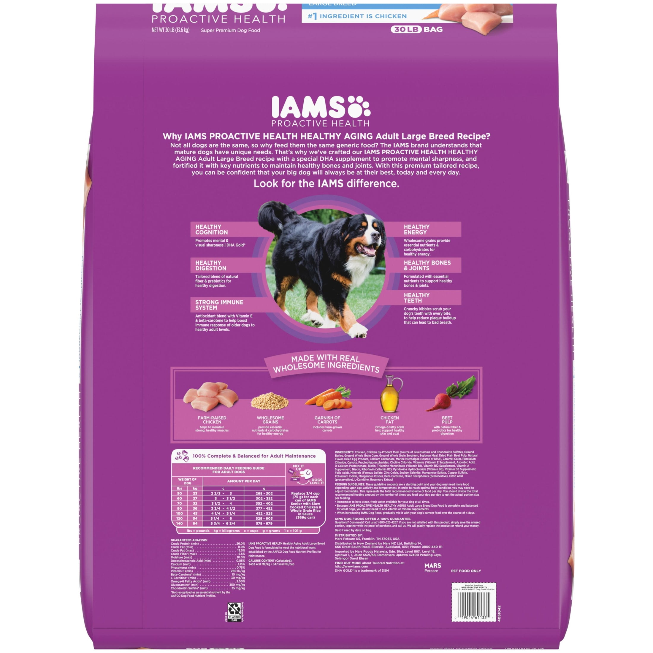 IAMS Proactive Health Adult Dry Dog Food, Large Breed Senior Dog Food, 30 lb. Bag